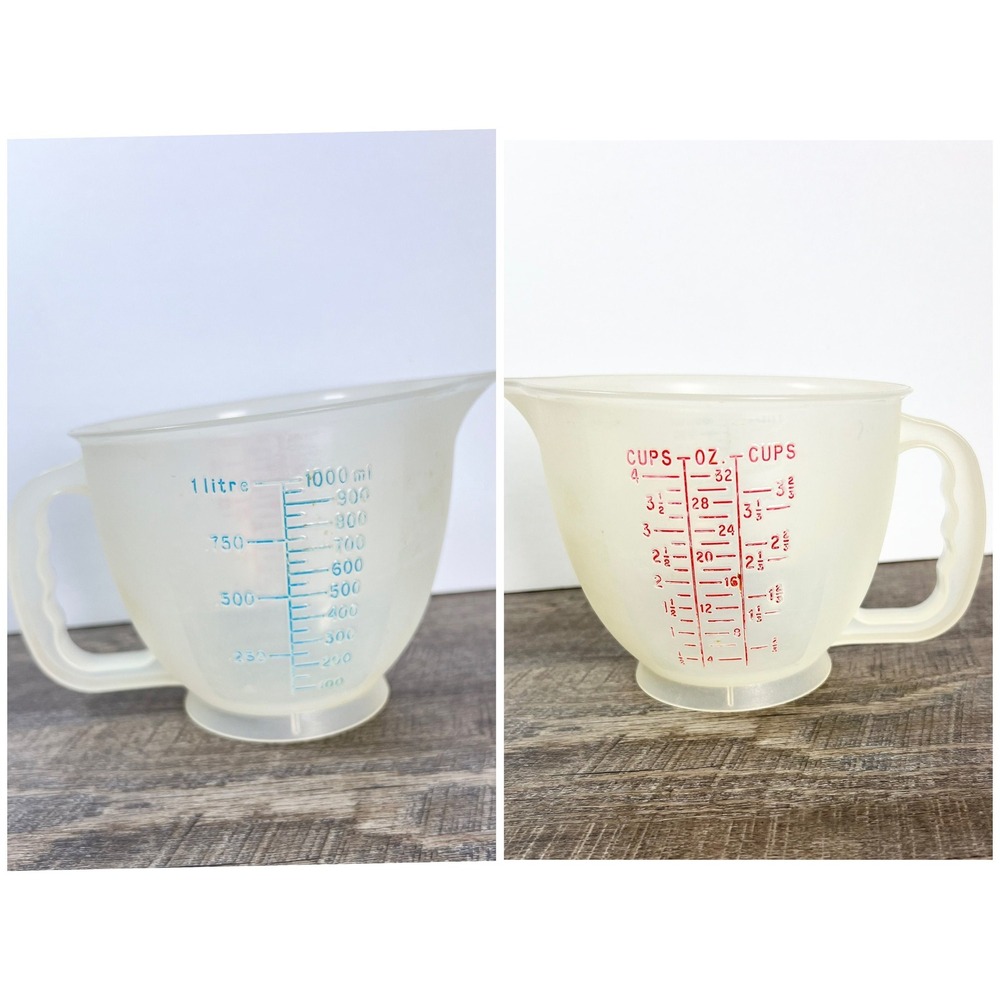 Vintage‎ Tupperware Mix N Stor 4 Cup Measuring Mixing Batter Bowl